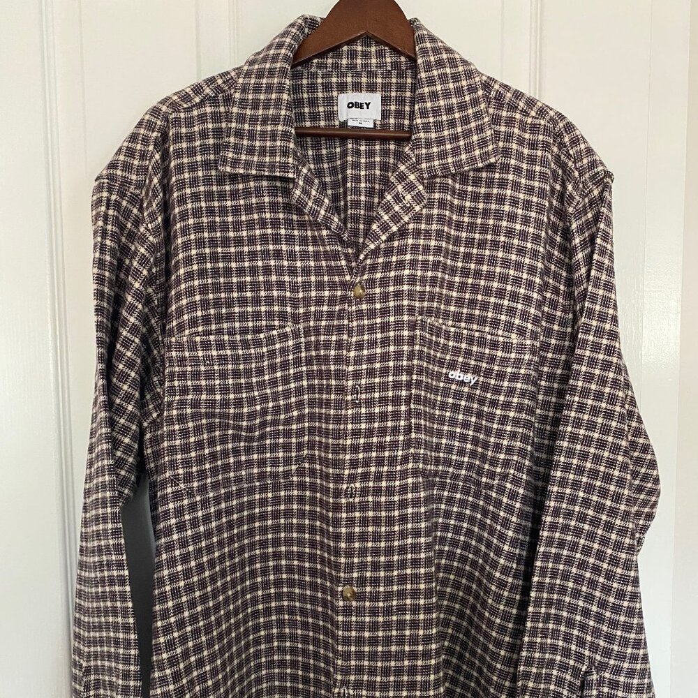 Obey Brown Plaid Bigwig Rick Overshirt